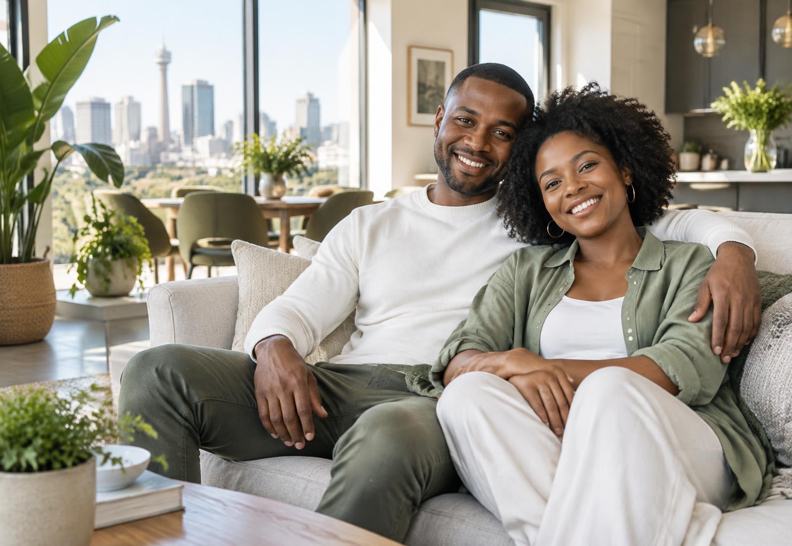 A South African couple enjoying a moment together at home